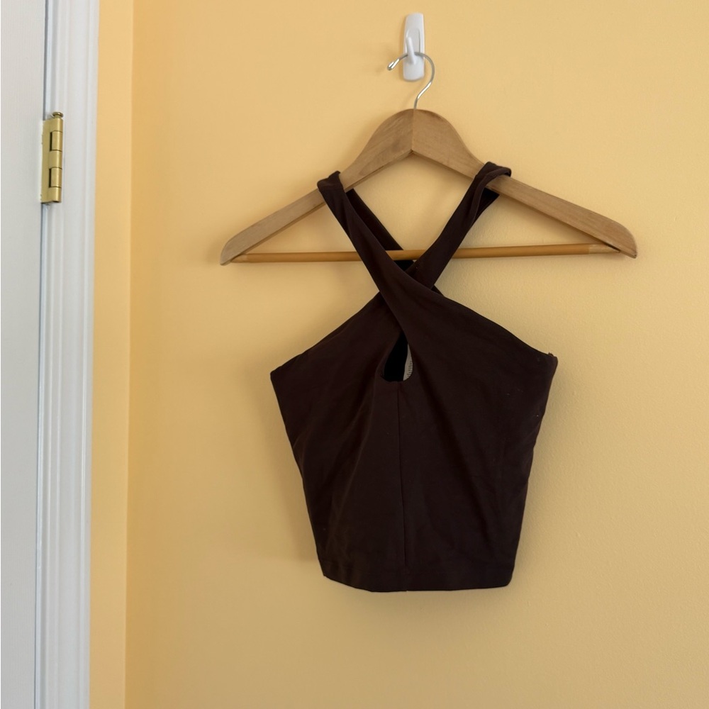 Brown Lululemon Cross Top
